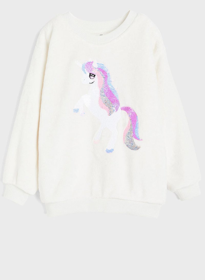 Kids Reversible Sequin-Motif Sweatshirt