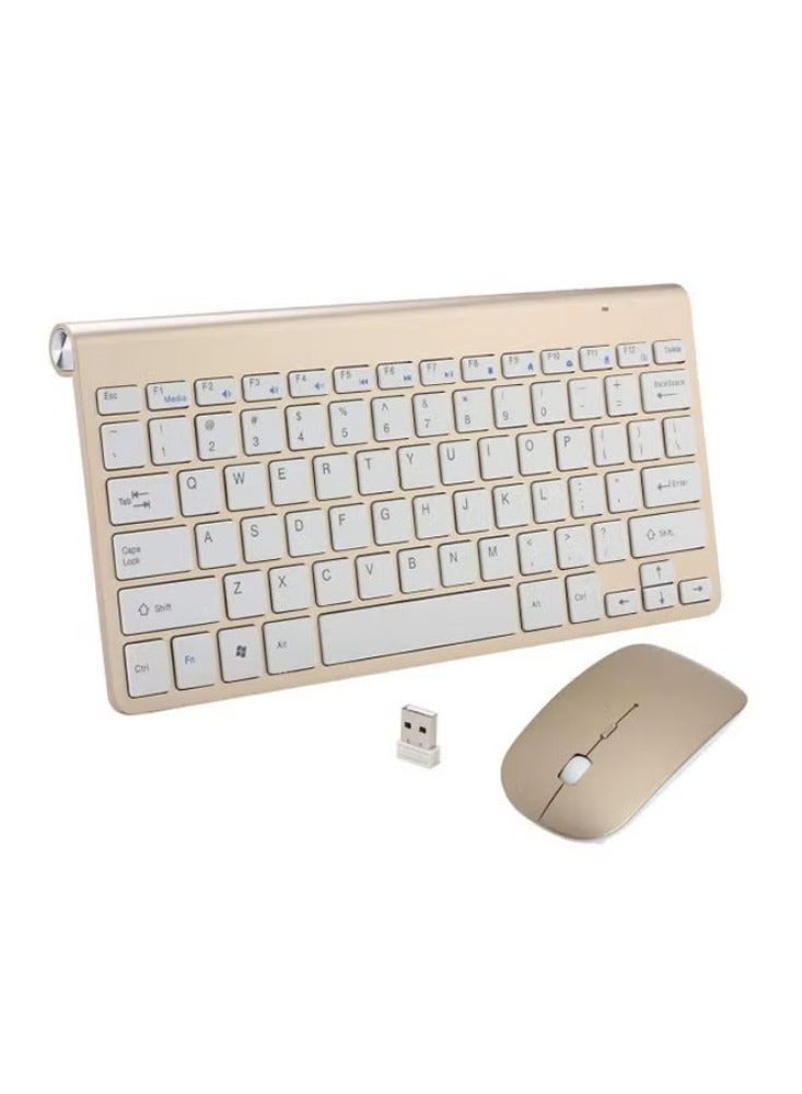 Wireless Keyboard and Mouse For Smart TV, Windows, IOS, NVR Gold