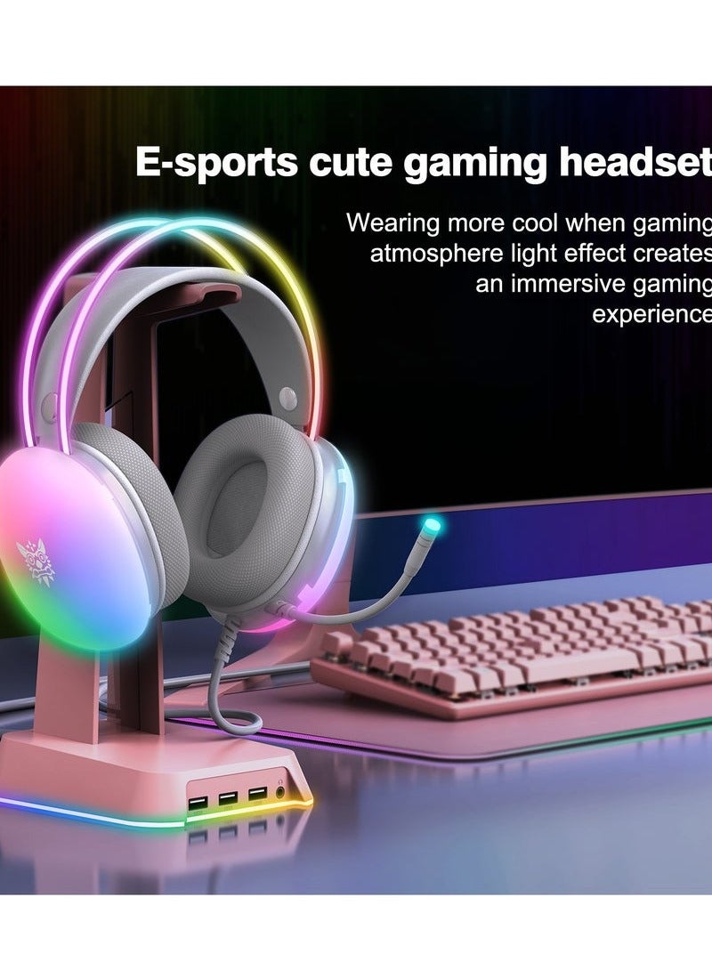 X25 Gaming Headset Over-Ear Gaming Wired Headphones with Mic and LED Light for PS4/PS5/XOne/XSeries/NSwitch/PC