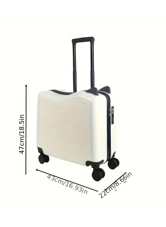 Kids Pink Luggage Trolley Suitcase with Telescopic Handle, 360° Wheels.