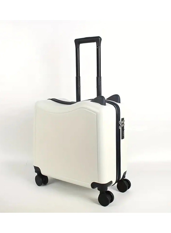 Kids Pink Luggage Trolley Suitcase with Telescopic Handle, 360° Wheels.