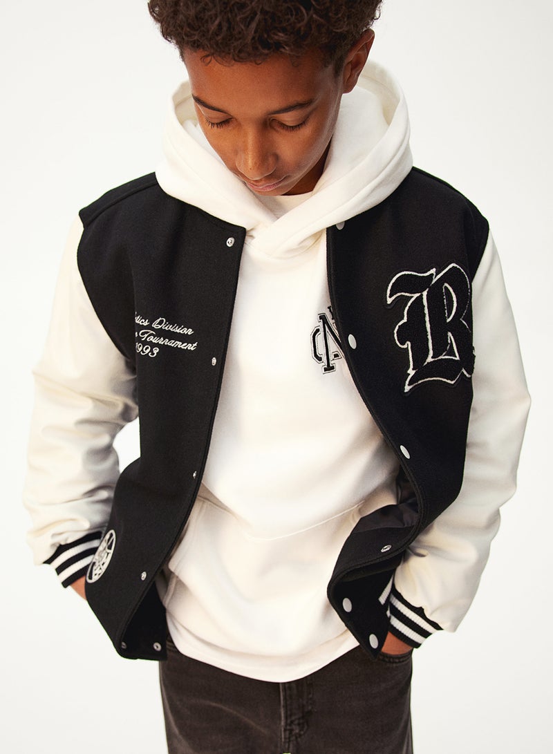 Appliquéd Baseball Jacket