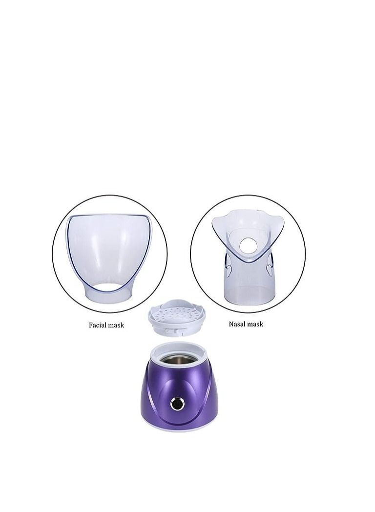 Facial Steamer + Acne Removal Kit, Professional Sinus Steam Inhaler Face Skin Moisturizer Facial Mask Spa with Aromatherapy Diffuser (Classic type+Acne Removal Kit, Purple)