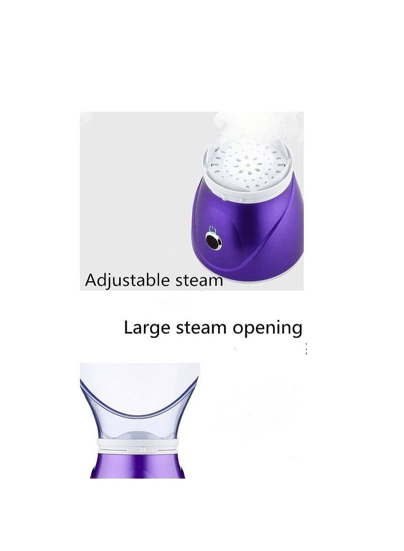 Facial Steamer + Acne Removal Kit, Professional Sinus Steam Inhaler Face Skin Moisturizer Facial Mask Spa with Aromatherapy Diffuser (Classic type+Acne Removal Kit, Purple)