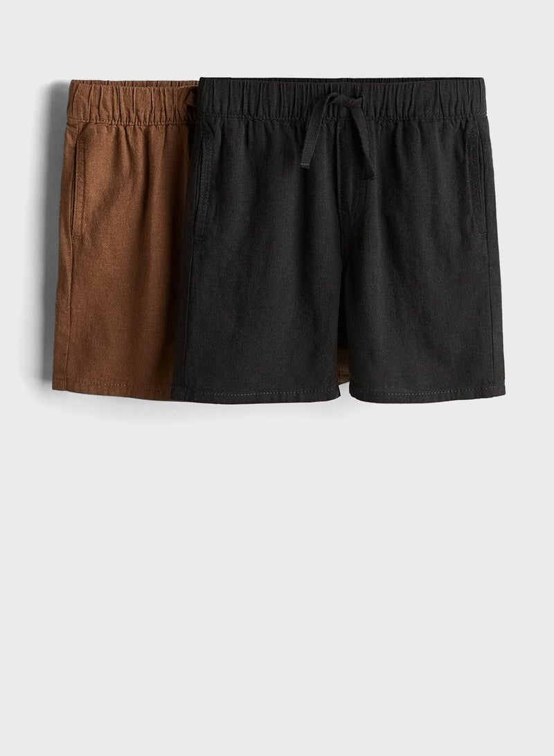 Kids 2 Pack Straight Fit Shorts