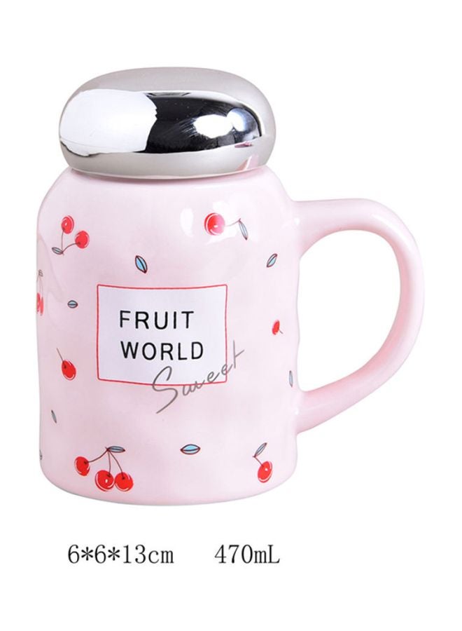 Pineapple Peach Ceramic Mug Pink