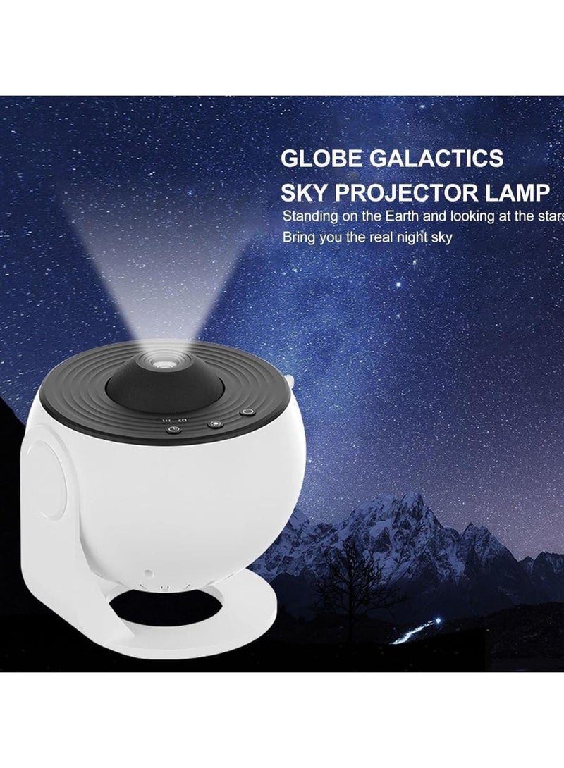 Globe Galaxy Projector Lamp HD Starry Sky Night Light - 360° Rotating Starry Bedroom Ambient Lamp, Star Projector with Remote, LED Nightlight for Kids & Adults, Home, Party, Sleep Aid