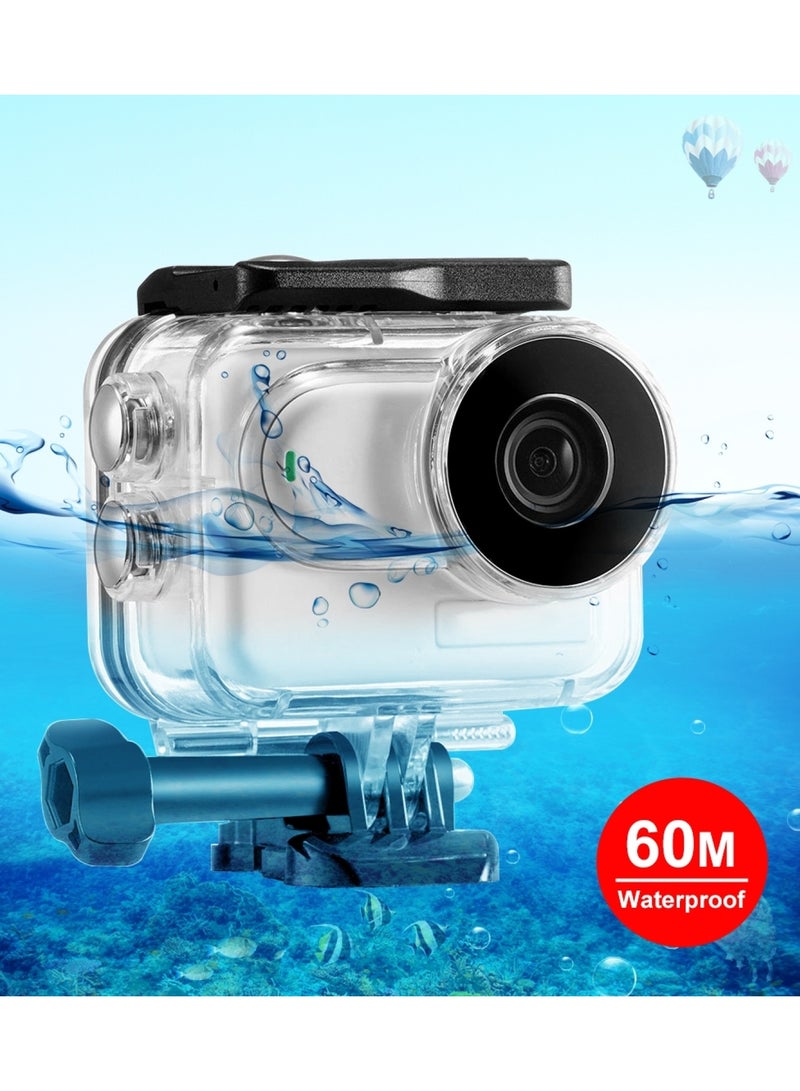 For Insta360 GO 3 60m Underwater Waterproof Housing Case with Base Adapter & Screw (Transparent)