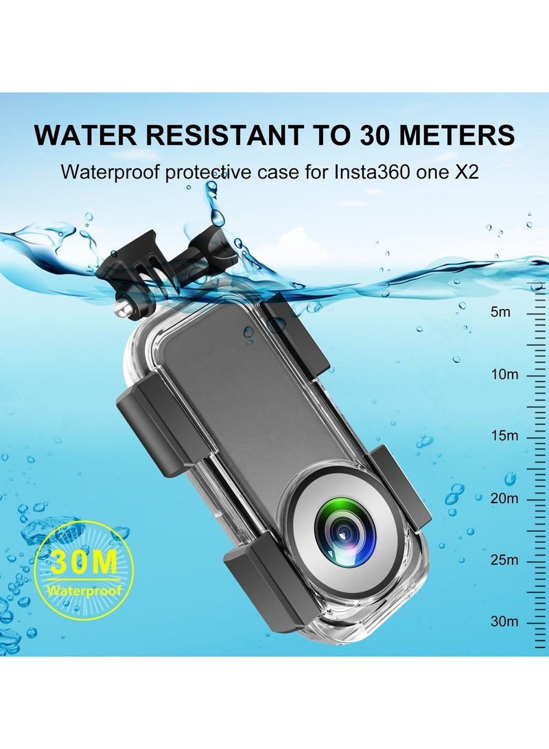 30m Underwater Waterproof Housing Case for Insta360 ONE X2(Transparent)