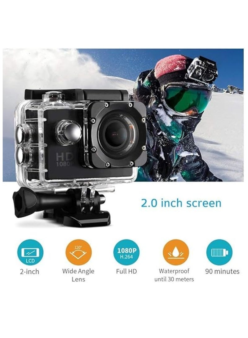 Sport Action Camera 2 inch LCD Screen 16 MP Full HD 1080P