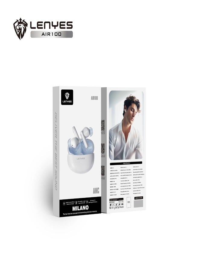 Lenyes Air100 Milano Active Noise Cancelling Wireless Earbuds - Bluetooth 5.3 - Premium Sound Quality