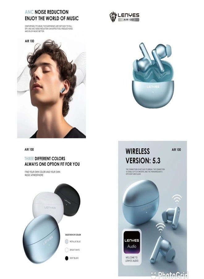 Lenyes Air100 Milano Active Noise Cancelling Wireless Earbuds - Bluetooth 5.3 - Premium Sound Quality