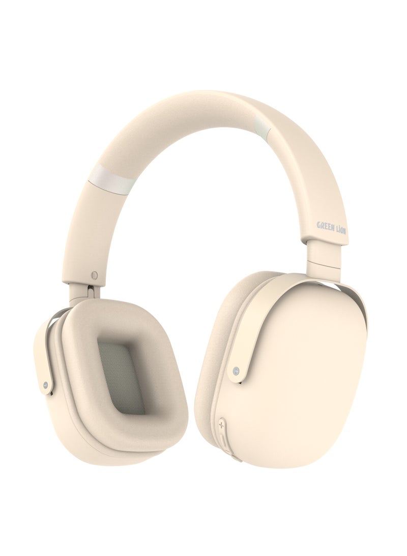 ECHO ANC Headphone / Clear Sound / Zero Noise / Significant Working Hours / Considerable Range Distance / Microphone / Aux Support / 40mm Driver / V5.3 Bluetooth / Durable - Beige