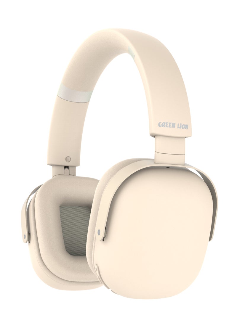 ECHO ANC Headphone / Clear Sound / Zero Noise / Significant Working Hours / Considerable Range Distance / Microphone / Aux Support / 40mm Driver / V5.3 Bluetooth / Durable - Beige