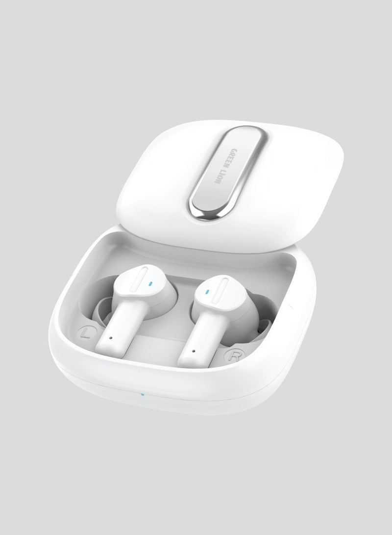 Harmonic True Wireless Earbuds / Long Range Transmission Distance / ENC Noise Reduction / V5.3 Bluetooth / Multi-Function Touch / Low Latency Mode / Considerable Playing Time - White