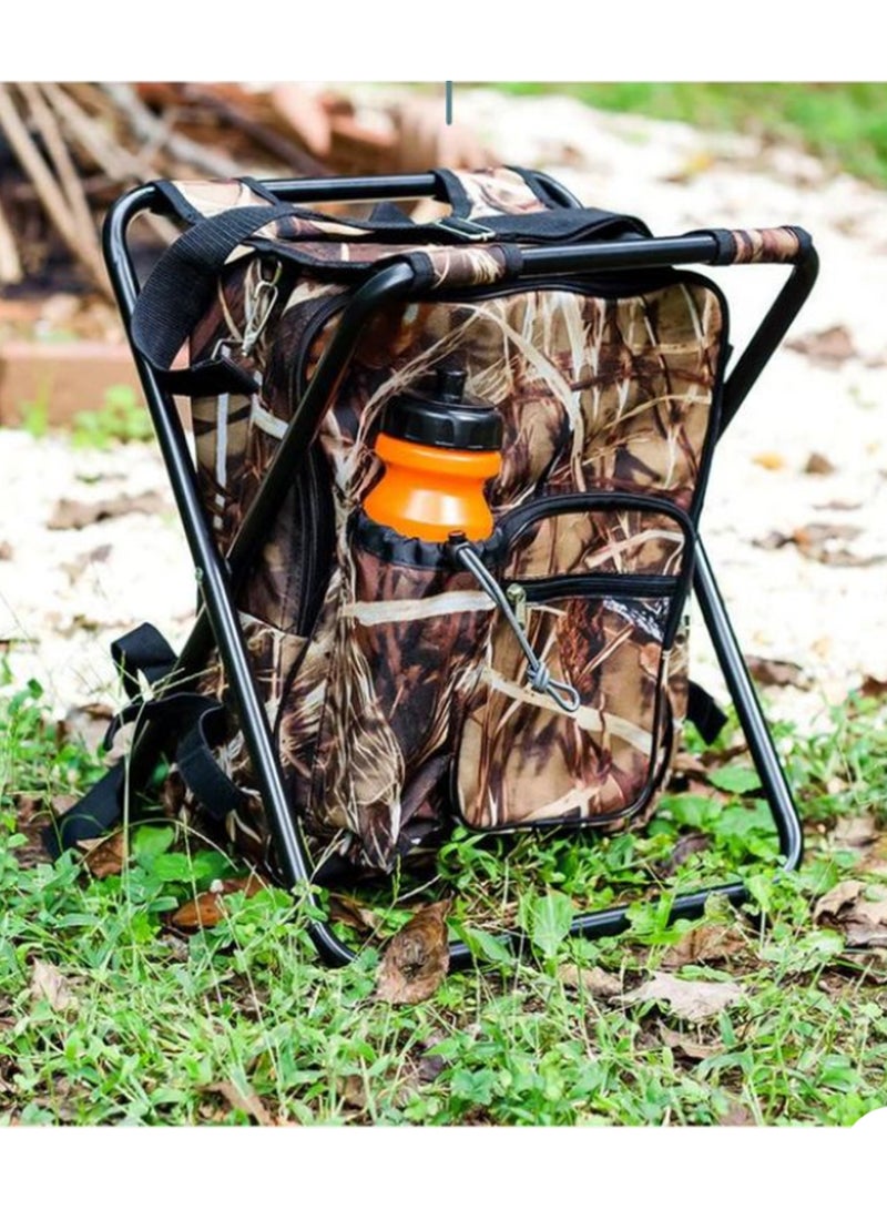 Lightweight Folding Camping Chair Stool with Backpack Compact 35x30x42CM Portable Seating for Outdoor Adventures Fishing Hiking and Travel