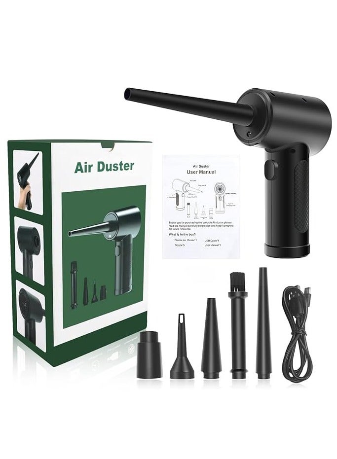 Compressed Air Air Duster Cordless 6000mAh 91000RPM USB Rechargeable Compressed Air Cleaner for PC Electronics Keyboard Filter Element Perfect Replaces Compressed Air Can Black Gifts