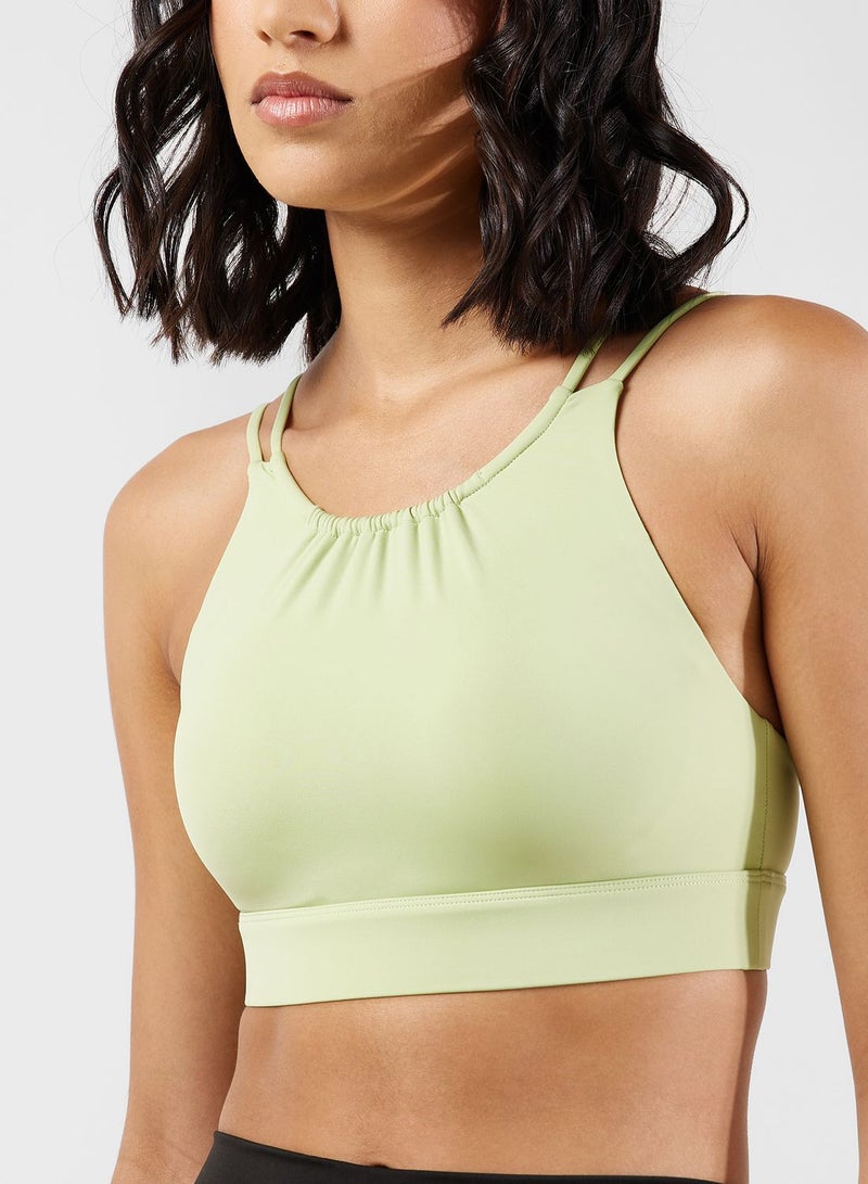 Dual Strap Back Cutout Detail Sports Bra