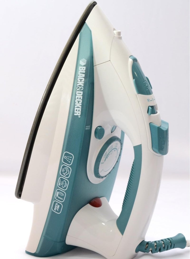 Black & Decker 1750W Steam Iron Ceramic Coated Soleplate with Anti Calc Drip Self Clean and Auto Shutoff, Removes Stubborn Creases Quickly Easily X1600-B5 2 Years Warranty
