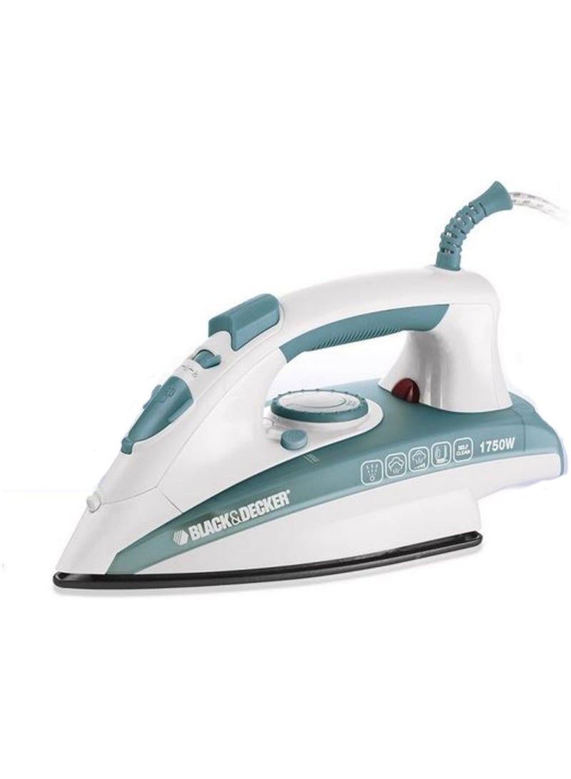 Black & Decker 1750W Steam Iron Ceramic Coated Soleplate with Anti Calc Drip Self Clean and Auto Shutoff, Removes Stubborn Creases Quickly Easily X1600-B5 2 Years Warranty