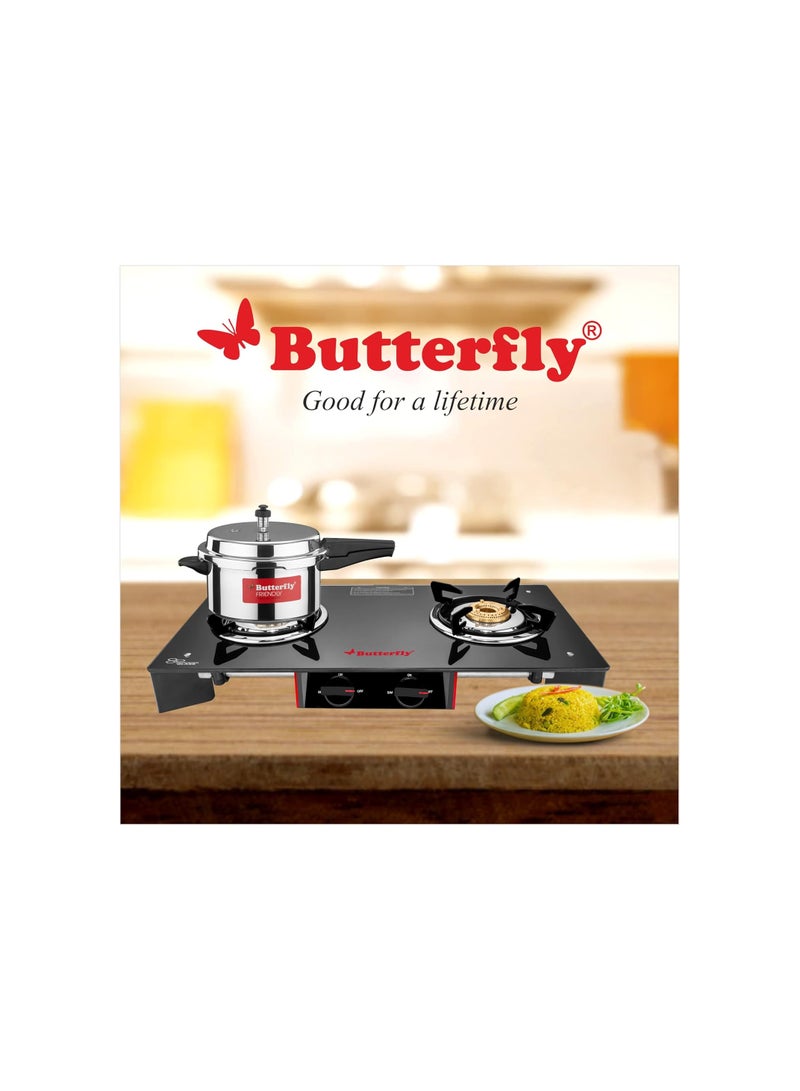 Butterfly Rapid Deluxe Frameless GlassTop Gas Stove, 2 Burners