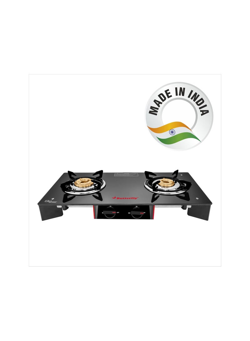 Butterfly Rapid Deluxe Frameless GlassTop Gas Stove, 2 Burners