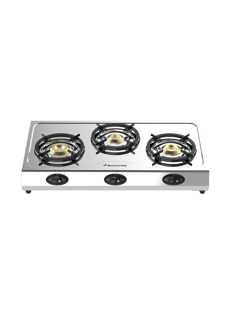 Butterfly Bolt Shakti 3B Stainless Steel Lpg Gas Stove | Saves 1 Gas Cylinder | India’s First BEE 2 Star Rated Gas Stove | Jumbo Burner | High Thermal Efficiency