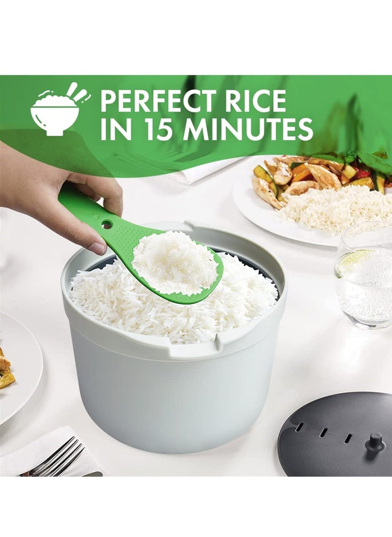 Microwave Rice and Pasta Cooker Set with Rice Spoon - Effortless Cooking and Reheating