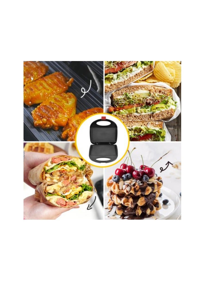 Electric Sandwich Maker 1400W, Non-Stick Grill Plates, Dual-Side Heating, Portable Panini Press with Temperature Control, Perfect for Toasted Sandwiches, Grilled Cheese, and Breakfast Snacks