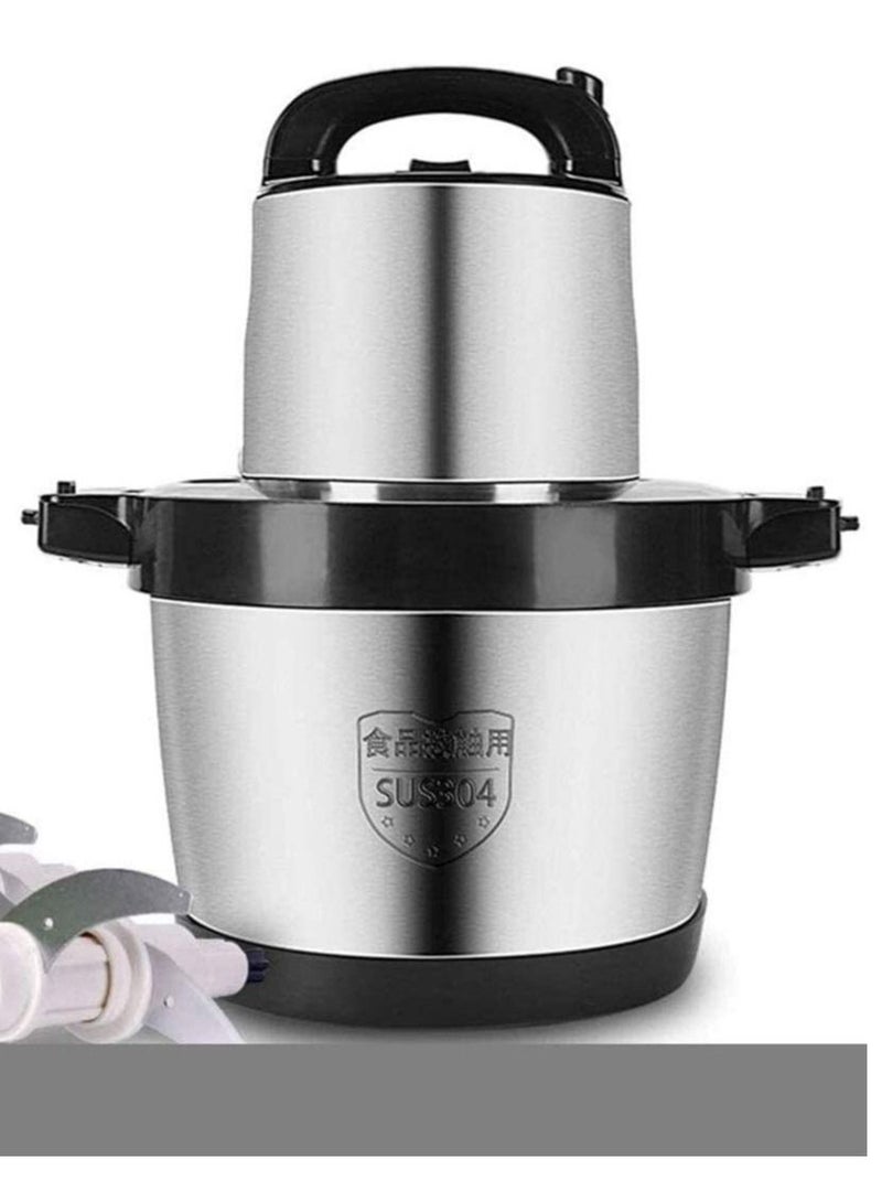 Safe 6L Meat Grinder, Food Processor Stainless Steel Food Chopper for Meat, Vegetables, Fruits and Nuts, Stainless Steel Bowl and 4 Sharp Blades, 1000W Kitchen Food Processor Grinder (Color : 6l)