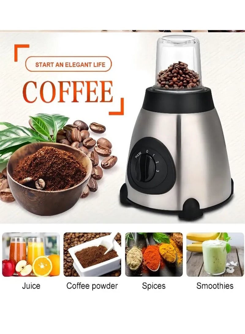 2-in-1 Blender, 6 Blade Heavy Duty Juicer, 2 Blade Coffee & Spice Grinder with 1500ml Stainless Steel & Small Glass Jar & 5 Speed Mode Blender