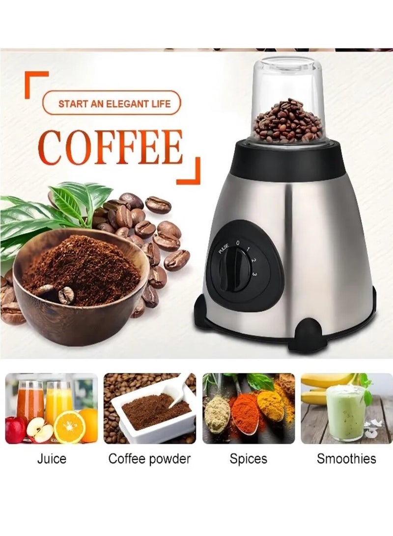 3-in-1 Blender, 6 Blade Heavy Duty Juicer, Coffee, Spice Grinder Meat Chopper with 1.5L Glass Jar, 1L SS Jar & 0.5L Small Glass Jar and 4 Speed Mode Blender