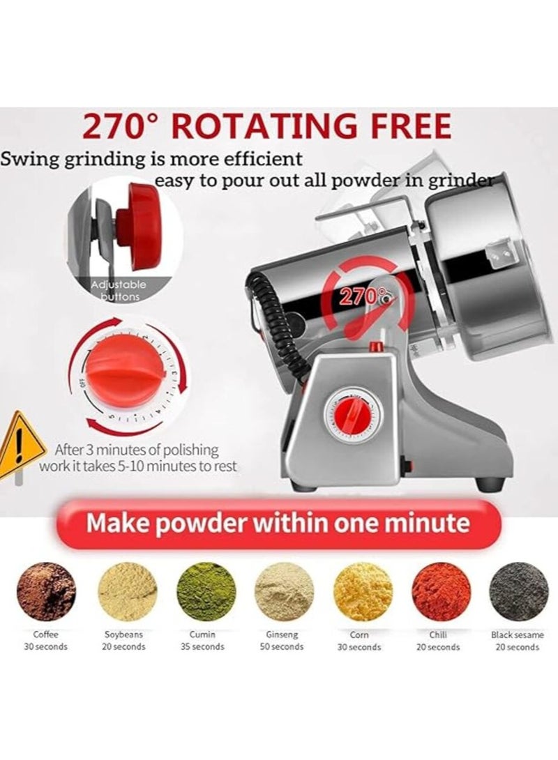 1500g Electric Stainless Steel High-speed Grain Grinder Mill