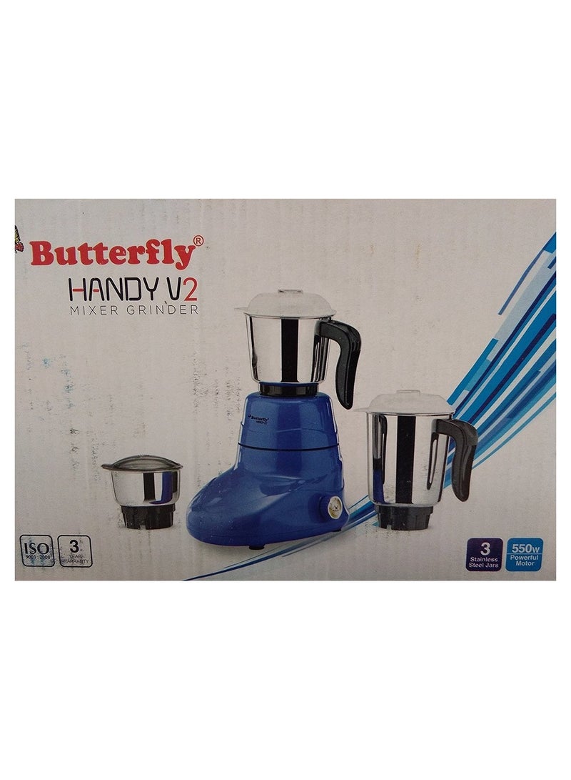 Butterfly Stainless Steel Mixer Grinder, 550 Watts, 3 Jars (Multicolor)