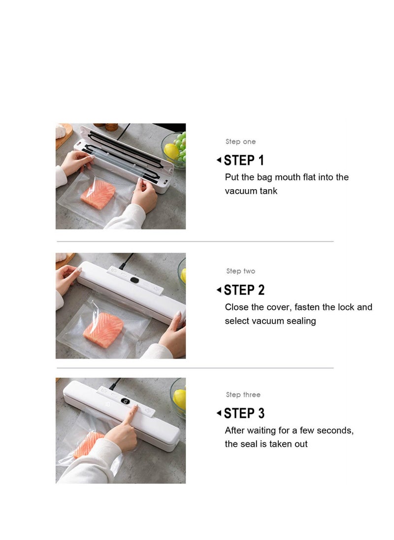 Kitchen Vacuum Sealer Machine, Food Vacuum Sealer, Food Protector Machine, Automatic Packing Vacuum Device for Food Preservation and Save, Sealing Packing System for Fresh Food and Storage