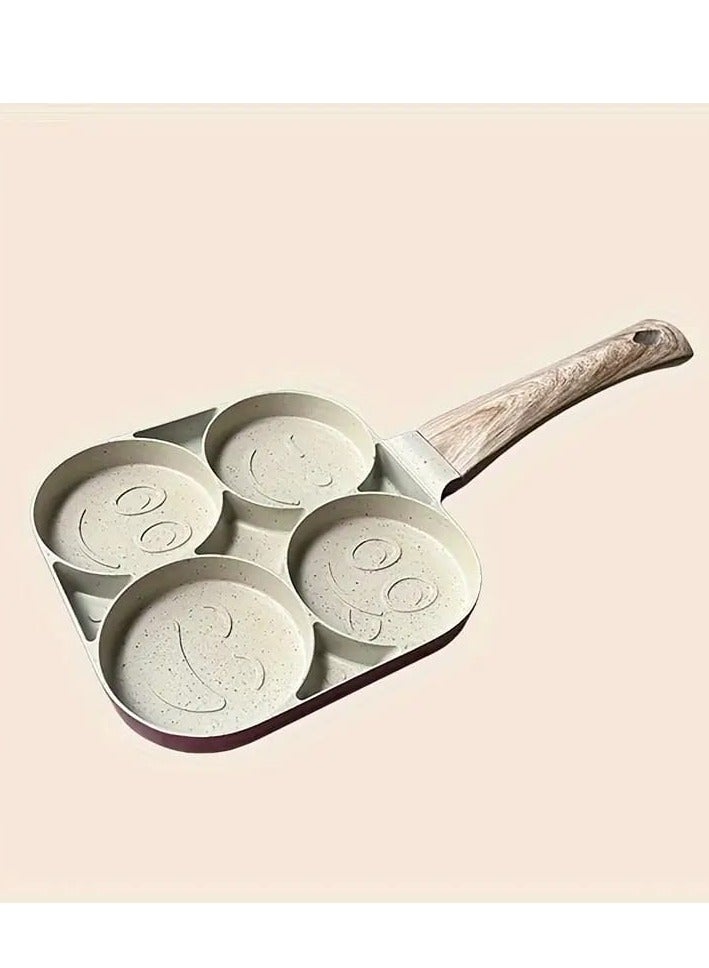 Liying Smiley Face Pancake Griddle Pan, 4 Mini Faces, Nonstick, 35cm x 18cm