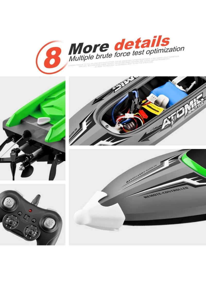 Remote Control Boat Remote Control Boat 30KM/H High Speed IPV7 Waterproof 2.4GHz 4 Channel Racing Boat for Kids Adults 3Batteries