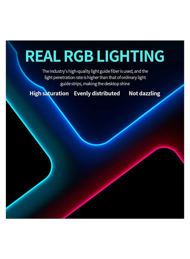 RGB Large Gaming Mousepad with Wireless Charger, 15W LED Big Keyboard Mousepads Mat with Premium Microfiber Cloth and Non-Slip Base, Spill-Resistant Computer Desk Pad Mat, 32*12 inches.