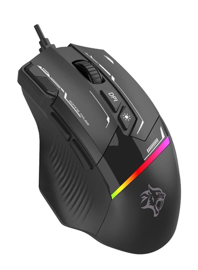 8D RGB Wired Mouse DPI 7200 Porodo Gaming PDX321 - Black