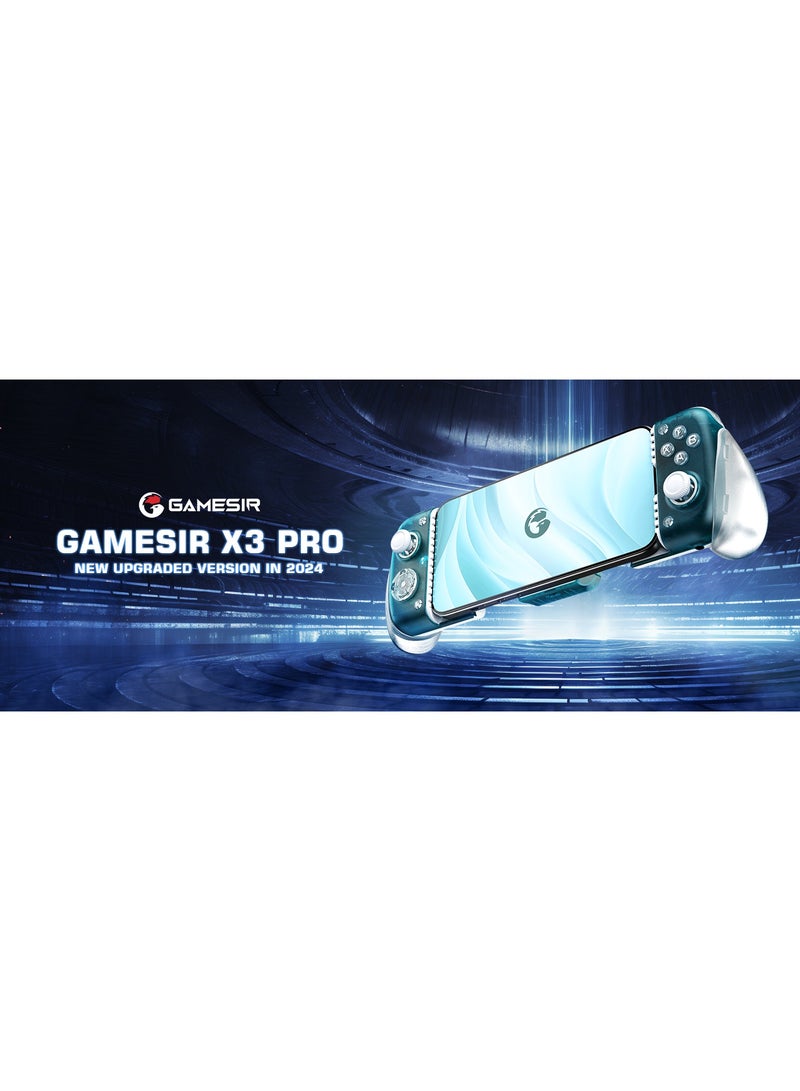 Classic Gamepad GameSir X3 Pro Aurora Borealis Mobile Gaming Controller with Cooler Android, iPhone 15 Series, Ergonomic Design-Phone Controller, Support Zenless Zone Zero, Cloudy Gaming, Xbox Game Pass