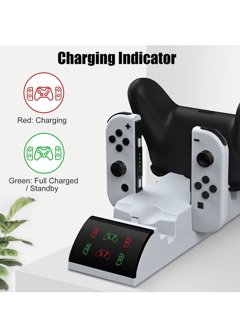 Switch Controller Charger for Nintendo Switch/Switch OLED Model, Switch Charging Dock with Upgraded 12 Game Storage for Nintendo Switch Joycon, Joy-Con Charger for Nintendo Switch OLED Model