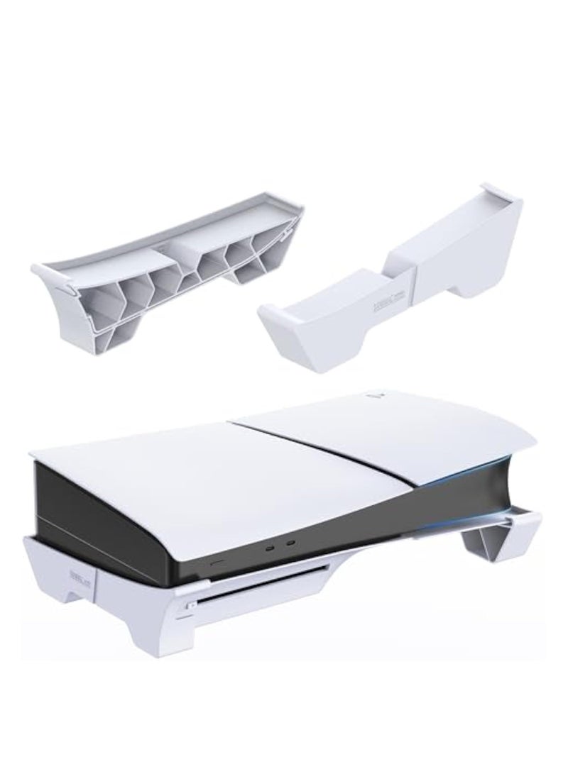 Horizontal Stand, for PS5 Slim Console, ase Stand Horizontal Accessories Compatible with PS5 Slim Disc & Digital Edition, Base Stand for PS5 Accessories, White