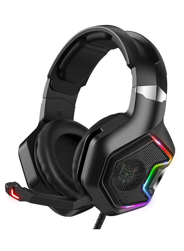 ONIKUMA K10 Pro Gaming Headset with RGB Light Mic Surround Stereo Sound Wired Headphones for PS4 Xbox One