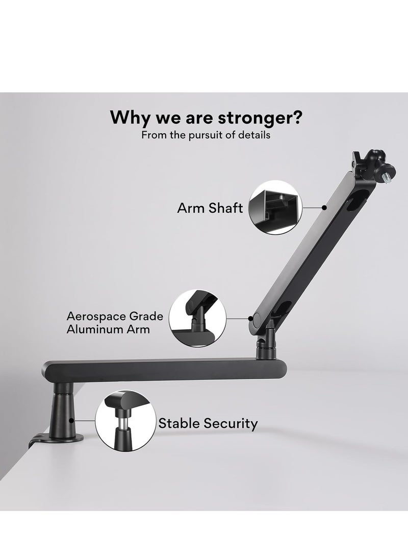 MAONO Low Profile Microphone Arm , Mic Boom Arm with Cable Management Channels