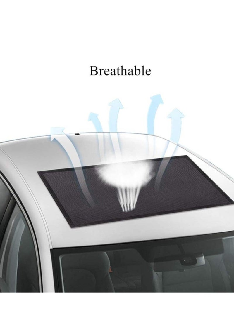 Car Sunroof Sunshade, Sun Shade Magnetic Screen Net, Quick Install, UV Sun Protection Cover, Suitable for Baby Kids Breastfeeding When Parking on Trips (Black)