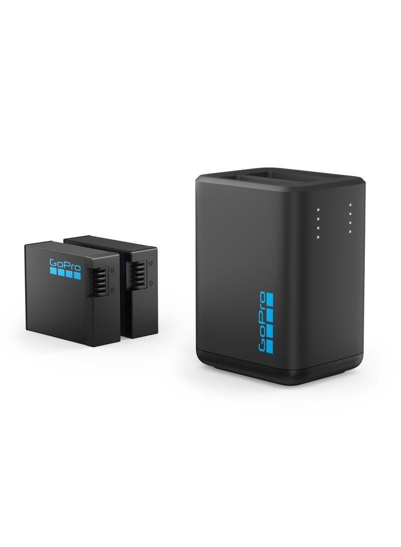 GoPro Dual Battery Charger + 2 Enduro Rechargeable Batteries (HERO13 Black) - Official GoPro Accessory