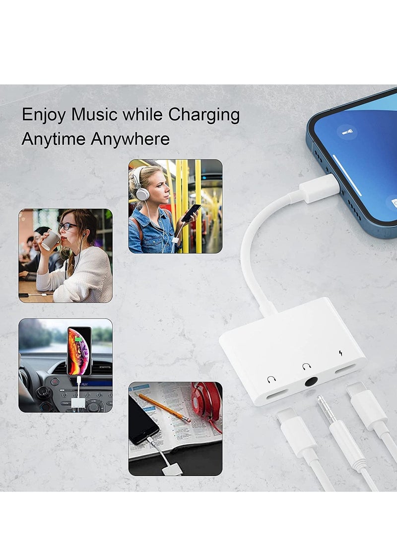 Lightning Headphone Audio Adapter Splitter for iPhone/iPad,Lightning to 3.5mm Headphone Jack Adapter & dongle,Aux Audio Adapter for iPhone 14/13/12/11/X/8/8plus/7/7plus/iPad Support iOS 16