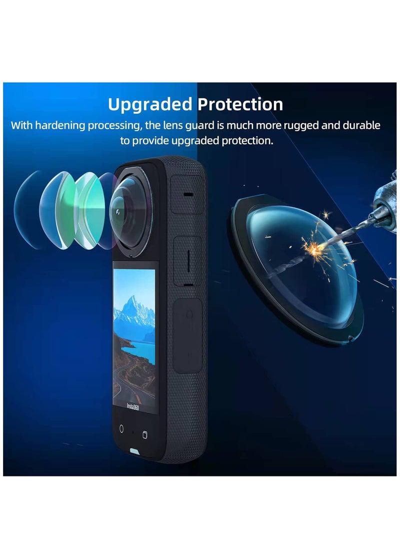 Aluminum Frame Cage with Sticky Lens Guard Set and Screen Protector for Insta360 X3 - Anti-Scratch Metal Housing Shell and Tempered Glass Protective Film Accessories Kit.