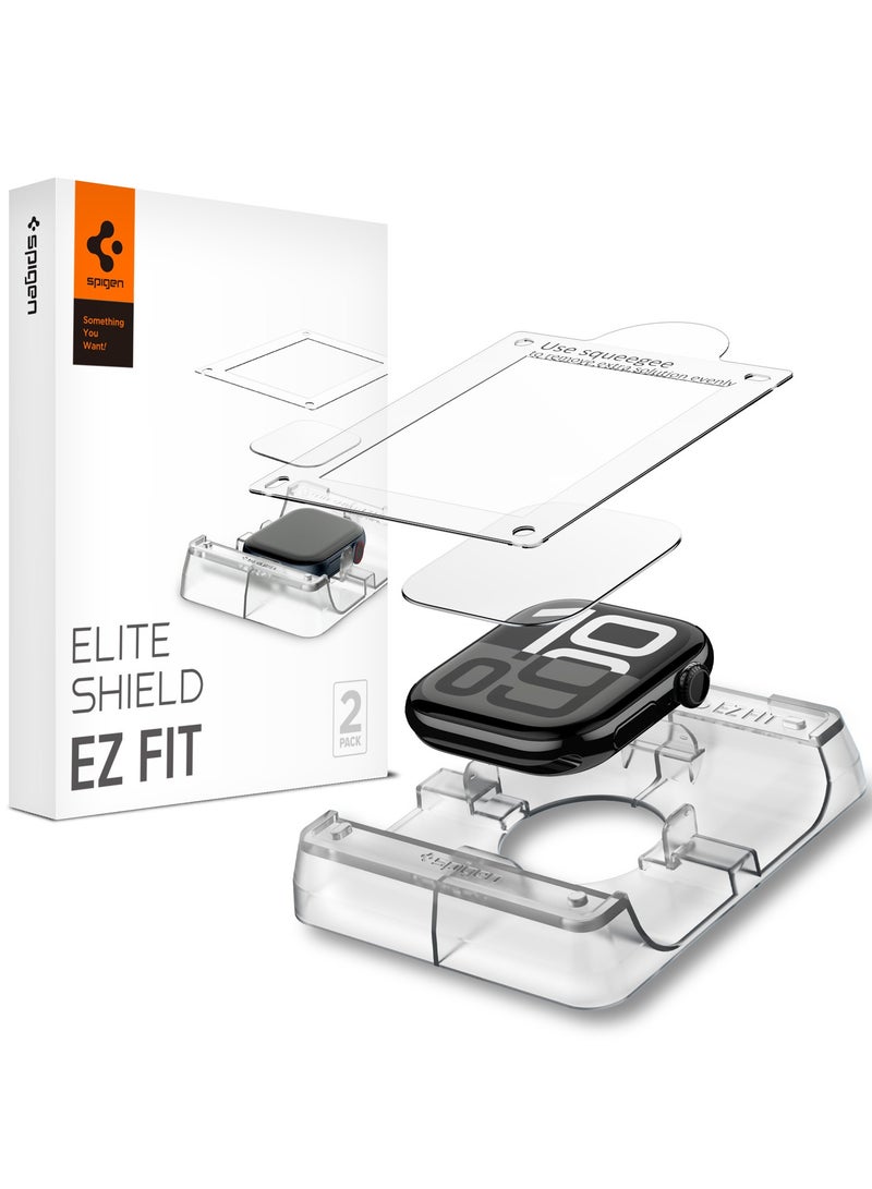 Elite Shield EZ Fit Apple Watch Series 10 (46mm) Screen Protector Flexible Film [2 PACK] with Auto Align Install Kit