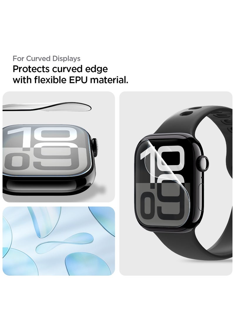 Elite Shield EZ Fit Apple Watch Series 10 (42mm) Screen Protector Flexible Film [2 PACK] with Auto Align Install Kit